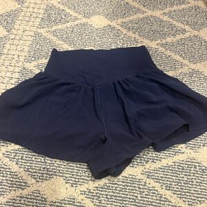 aerie Navy High-Rise Flow Skort